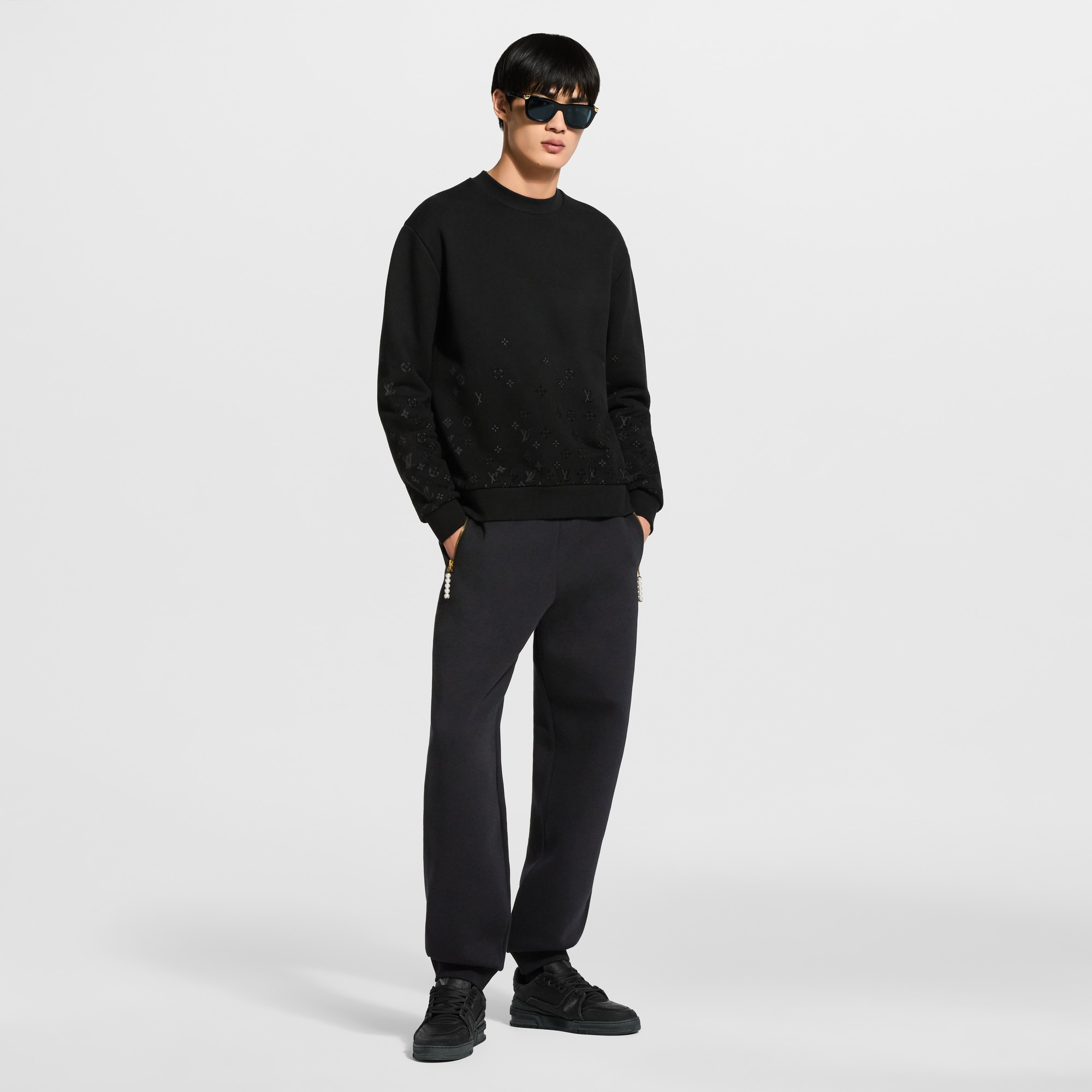 Flock Print Gradient Long-Sleeved Crewneck - Men - New In Men